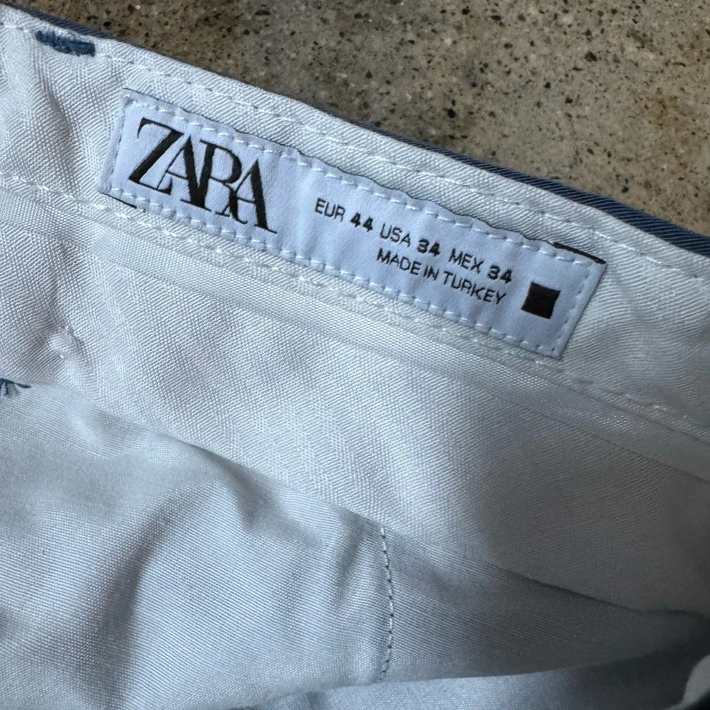 Zara Blue Men's Single-Button Suit Jacket